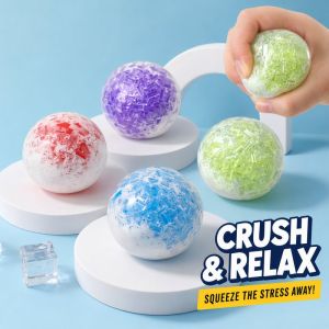 Happy Everyday.you Handmade Crunchy Ice Cube Squishy Ball Squeeze Fidget Toy Sensory Stress Relief For Kids