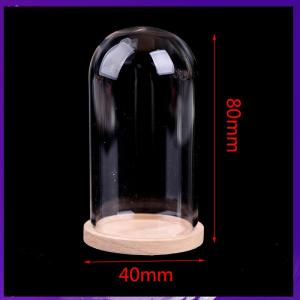 【Greenwind】 1:12 Dollhouse Miniature Decor Flower Display Glass Display Bell Jar with Base