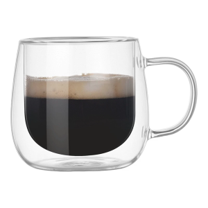 Glass Cup for Hot Or Cold Beverages 250ml Capacity Double Walled Coffee Mug Elegant Espresso Glassware for Home Use