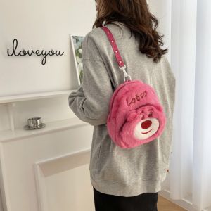 Túi Đeo Chéo Gấu Nhồi Bông Hình Gấu Dâu Lotso Dễ Thương