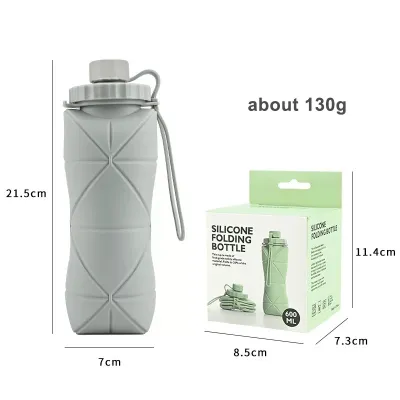 Collapsible Silicone Water Bottle Foldable Water Bottle – 600ML / 620ML