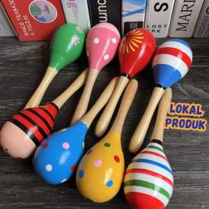 UKURAN PANJANG | Mainan Edukasi Anak Bayi Maracas Baby Stik Kayu HX 04 Ada Banyak Warna Dan Model Menarik | Mainan Kerincing Gengam Boria Anak Harga Satuan Murah | Mainan Meningkatkan Motorik Anak Kerincingan Wooden Music Rattle Stick Marakas
