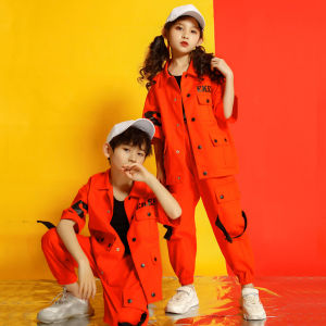 3PCs New Hip Hop Clothes Sets Kids Stage Costume Streetwear Boy Girl Jazz Dance Clothing Shirt Tops Vest Jogger Pants Outfits