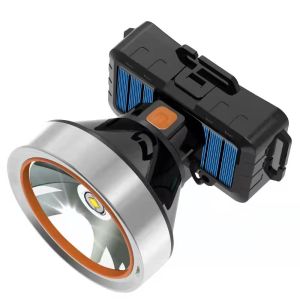 Powerful LED+COB Headlamp Solar/USB Rechargeable Headlight Waterproof Head Lamp Flashlight for Camping Hiking Emergency
