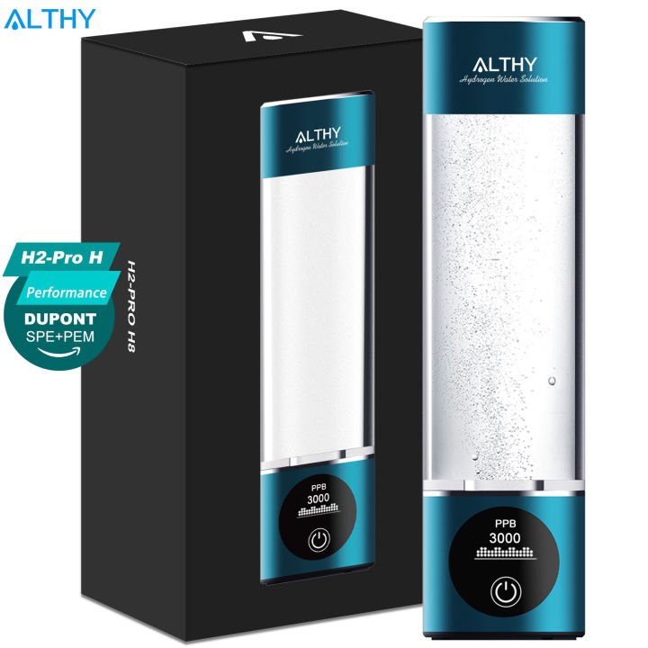 ALTHY H2-PRO Hydrogen Water Generator Bottle DuPont SPE+PEM Dual ...