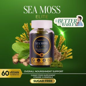 Health Fusion Sea Moss ELITE #BetterThanBarley Complete Superfood Overall Health for Detox Glowing Skin Immunity & Thyroid Support | Sugar-free 60s