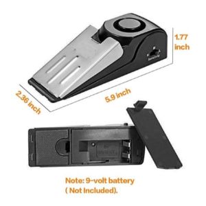【SKIT SG】Anti Theft Security Door Stopper Alarm 120 Decibel Loud Door Wedge Alarm Sensor Portable Lightweight Battery Operated Doorstop for Home Travel Hotel Apartment Office Floor Protection Safety Security Device