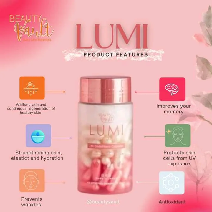 LUMI 24H Glutathione Capsules by Beauty Vault (60 caps) Glutathione Vitamin C E Collagen Capsules 60 Day Supply Beauty Supplement - Lazada