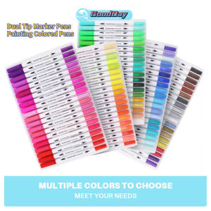 【Lowest Price】Colorful Double Head Watercolor Pen Watercolor Painting marker Painting Colored Pens Multi-Colors Highlighter Brush Pen Dual Tip Marker Pens Set