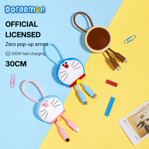 Doraemon Silicone Charging Cable with 100W Power Delivery Phone Accessories RCB0869 RCB0870