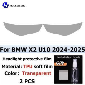 sapid For BMW X2 U10 2024-2025 Smoke Black TPU Headlight Protection Film Anti-Scratch & UV Resistant Easy Install Vinyl Wrap Kit PPF 6P5H2