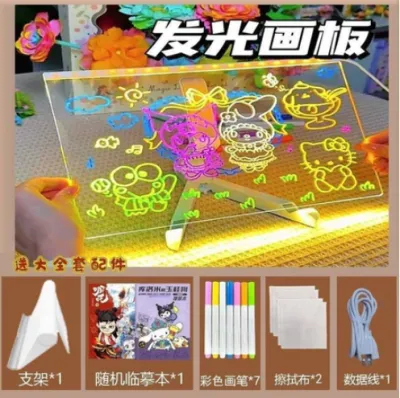 🔥Ship 24H🔥 LED Drawing Board Luminous Writing Board Message Board Drawing Board For Kid Acrylic Erasable Drawing Board Drawing