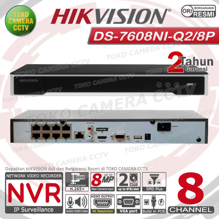 NVR CHANNEL HIKVISION 8MP NVR CCTV POE 8CH 2HDD Lazada Indonesia