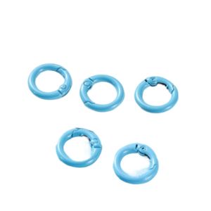 DUOJI 5 Pcs Metal O Ring Keychain Clips Colorful 25mm Spring Clasp Buckles Connector Durable Openable Round Carabiner Keychain Making