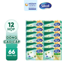 Combo 12 Hộp Bông trang điểm Silcot Premium 66 miếng/hộp