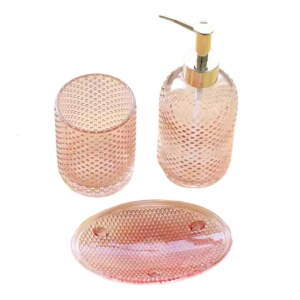 Glass Lotion Bottle Clear Bathroom Set Washing Supplies Toothbrush Holder Cup Soap Box Shampoo Bottle Soap Dispenser