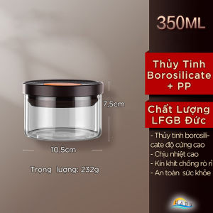 Hũ Thủy Tinh Bảo Quản Hạt Cà Phê SSGP Có Van Thở 1 Chiều Lọ Đựng Trà Chống Oxy Hóa Giữ Tươi Lâu Xếp Chồng Gọn Gàng An Toàn