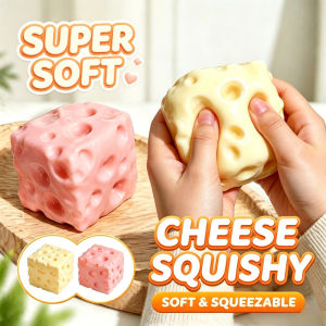 Cheese Squishy Toy Slow Rebound Stress Relief Squeeze Ball Soft Tpr Silicone Fidget For Kids