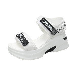 [Free Shipping] WomenS Thick-Soled Wedge Sandals New Summer Styles Flat Comfortable Lightweight Casual With Velcro Straps Beach Sandals Suitable For Students