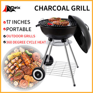 17 inches Outdoor Camping BBQ with Stand Outdoor Barbecue Charcoal Grill Portable Griller