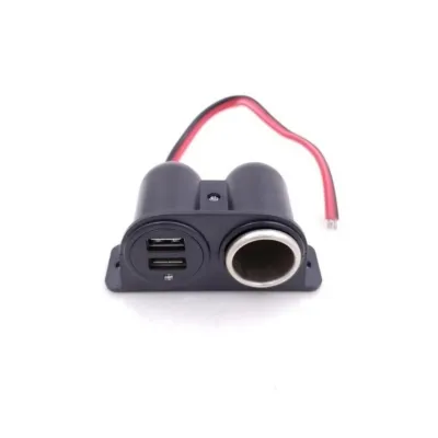 12–24V Dual USB Car Charger Adapter with Cigarette Lighter Socket – Universal Power Splitter for Car and RV Fast Charging Outlet for Phones GPS & Dashboard Accessories Ideal Reseller Pack