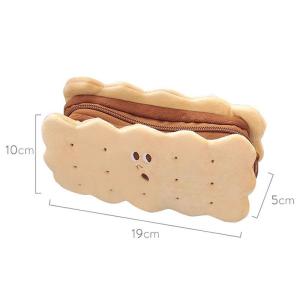 Pencil Case Cute Stationery Storage Bag Portable Pencil Box Aesthetic Kotak Pensil Biscuit Multifunctional Student Stationery Organizer