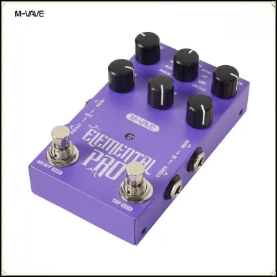 M-VAVE Elemental Pro Digital Stereo Delay Effects Unit Featuring 9 Delay Types TAP Tempo MASH Infinite Sustain Ping-Pong Stereo USB-C and DC 9V Power Supply for Bass and Guitar