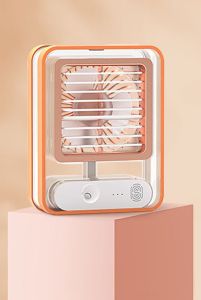 Air Cooler Fan usb Portable Air cooler desktop silent spray water cooled air conditioning fan Atmosphere light Desk Fan With Remote Dual Mist Fan Air Cooler Portable Mini Fan Small Electric fan Desktop Humidification Fan With Night Light Table Fan