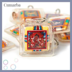 [Cumarba] Tibetan Tangka Green Tara Buddhism Keychains Small Pendants Pocket Fengshui Key Chain Decoration