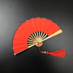 BEITE 4 Inch Folding Fan Mini Gilded Rice Paper Paper Fans Home Decor Bamboo Handle Hanfu Fan Held Dance Fans