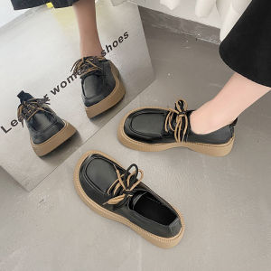 Giày nữ oxford lolita mũi vuông đẹp kiểu dáng mới phong cách hàn quốc da dày đế cao