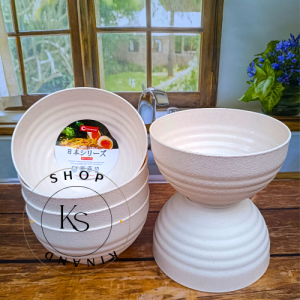 PIRING RAMEN MEWAH PLASTIK DOP SERAT ULIR TEBAL ISI SET 6 PCS