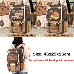 Capybara School Bag Girls Cute Backpack Junior High School Students Large Capacity Dirt-Resistant