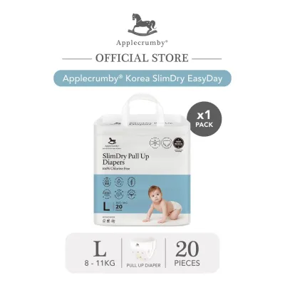 Ready stock🇲🇾Applecrumby® Korea SlimDry EasyDay Pull Up Diapers L20 / XL18 / XXL16 (Mini 1 Pack)