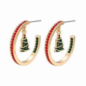 FANME Luxury Style Christmas C Earrings Exquisite Gorgeous Appearance Winter Hoop Jewelry Holiday Loop Gift Durable Alloy Festive Ear Accessories Fashion Women