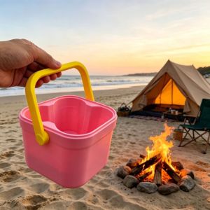 TFHDFHRG Plastic Fishing Drink Cooler Box 4-Can with Folding Handle Drink Freezer Creative Square Travel Insulated Cooler Case Outdoor