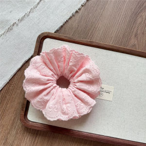 Cột tóc Scrunchies Vải Ren Thêu 4 Tầng Cỡ Lớn (16-18cm) Cột Tóc Vải Ren Phong Cách Lolita CT09