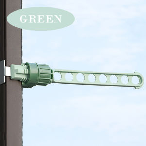 Penyangkut Baju Portable Hanger 8 Holes Rotary Clip Hanging Rack Wall Window Clothes Drying Bar 晾衣架