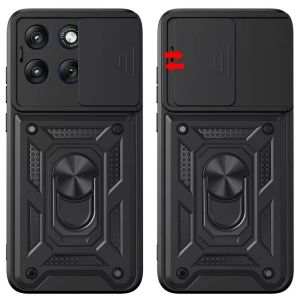 For Motorola Moto Edge 70 Fusion 5G Case Ring Armor Slide Camera Lens Case For Moto Edge70 Fusion Stand Holder Cover