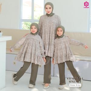 Ivaniar | Cempaka Oneset | Baju Setelan Tunik Couple Ibu dan Anak Perempuan 1-12 tahun
