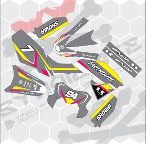 Decal/Stikerklx bf/crf150L-DTracker/WR155/Gordon full body(Bisa ganti warna+nama+no)