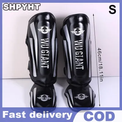 SHPYHT สนับแข้งสำหรับต่อยมวยไทย สนับแข้งอุปกรณ์ป้องกันขาสำหรับต่อสู้1คู่
