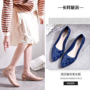 [Free Shipping] Ins Pointed-Toe Jelly Sandals WomenS Korean-Style Single Shoes Summer Wedge Heels Fashionable Outdoor Wear Professional WomenS Shoes