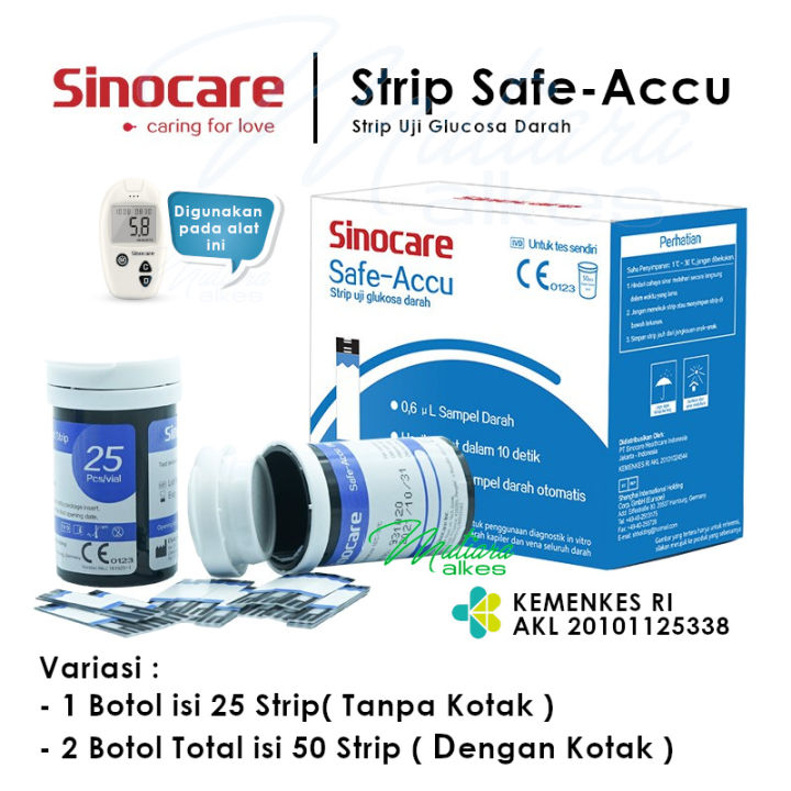 Sinocare Strip Gula Darah Sinoheart Safe Accu Strip Glukosa Safe Accu Lazada Indonesia