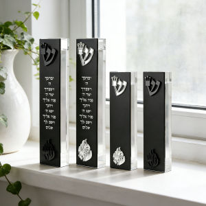 Personalized Mezuzah For Jewish Door Entrance 3D Cut Acrylic Custom Modern Mezuzah Case Acrylic Jewish Mezuzah with Home Bless