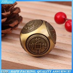 [COD] Six-faced Four Blessing Luck Money Fidget Spinner Brass Stress Relief Cube Decompression Ball Fidget Toys Crafts