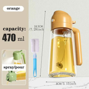 KEBIDU 2in1 Oil Sprayer Bottle Oil Pourer Kitchen Glass Leakproof Oil Can Oil Dispenser BBQ Kitchen Baking Roasting Picnic Kitchen Tool