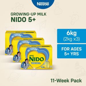 NIDO 5+ Powdered Milk Drink For School Age Children Above 5 Years Old 6kg (2kg - Pack of 3)