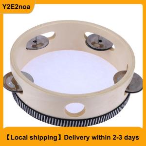 【Local shipping】 1Pc 15cm Wooden Tambourine Drum Kids Handheld Drum Percussion Musical Instruments Toys For Children Educational Toys