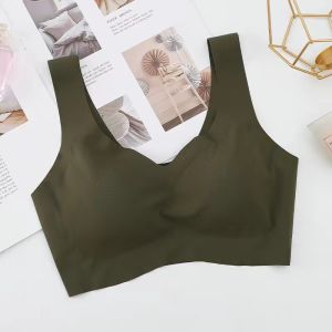 Plus Size Comfort Seamless Push Up Bra Non-Steel Ring Breathable Non-Marking Ice Underwear